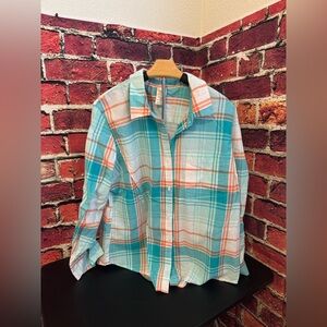 Faded Glory Preowned Button Front Top Size XXL Bust 23” Item #PHK2918